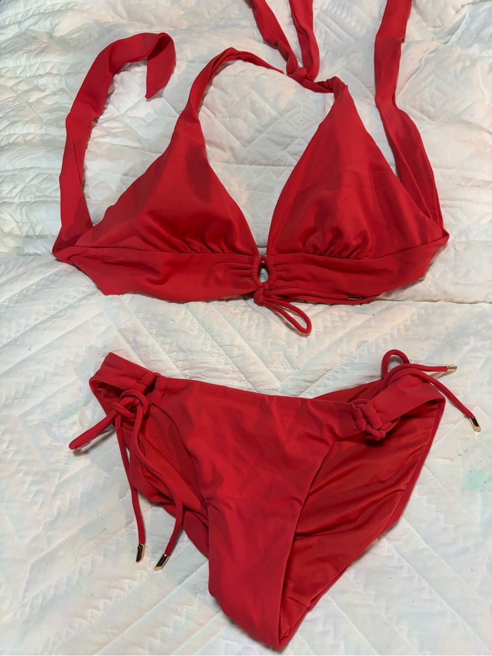 Robin Piccone aubrey coral  Two-Piece Tie Bikini Set size smal / medium